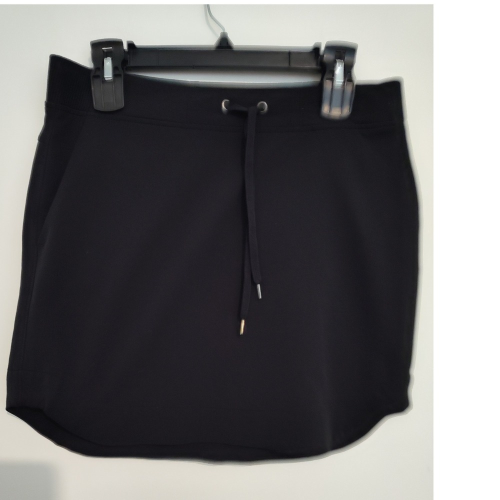 Athleta Soho Skort Black Drawstring Active Skirt Pockets 247343 Small